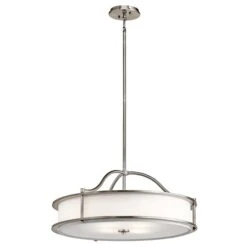 Pendelleuchte, Deckenlampe, Stahl Zinn, D 61 Cm