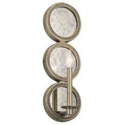 Wandleuchte, Stahl, Sterling-Gold, H 52 Cm