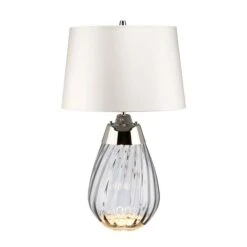 Tischlampe, Metall Glas, LED-Deko, H 60,5 Cm