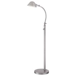 LED Stehlampe, Nickel, H 125 Cm