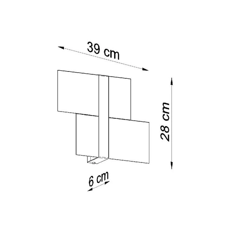 Wandleuchte, Stahl Glas, Weiß, L 39 Cm – Bild 2