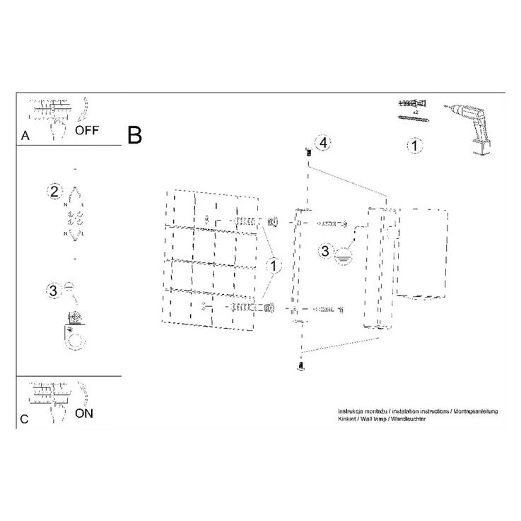 Wandleuchte, Stahl, Schwarz, H 15 Cm – Bild 3